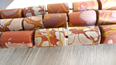 Matte Noreena Jasper large cylinder beads (ETB00003)
