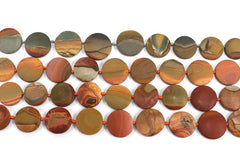 Matte Landscape/ Polychrome jasper 20-26mm round disc beads (ETB00008)