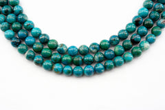 Natural Amazing blue Peruvian Chrysocolla A grade 6.5-7mm round beads  (ETB00164)
