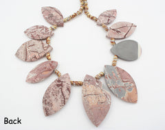Matte Sonoran Dendrite Rhyolite freeform beads (ETB01112)