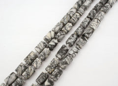 Matte pinolith 8.5-9.5mm cylinder beads (ETB01196)