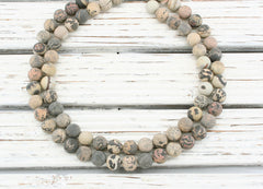 Matte Variegated Jasper 12mm round beads (ETB01157)