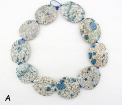 Rare K2 Blue 30.5-40mm freeform beads (ETB01118)