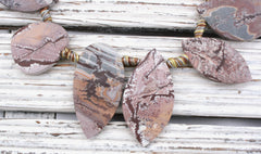 Matte Sonoran Dendrite Rhyolite freeform beads (ETB01052)