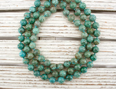 Natural Amazing blue Peruvian Chrysocolla 11-12mm round beads  (ETB01006)