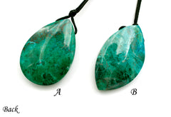 Natural Amazing blue Peruvian Chrysocolla freeform pendant (ETP00331)