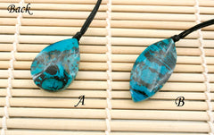 Natural Amazing blue Ray Chrysocolla freeform pendant  (ETP00301)