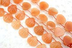 Peach Aventurine 15-17.5mm shell shape beads (ETB01307)
