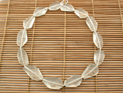 Matte Milky Crystal 14-20mm faceted beads (ETB00713)