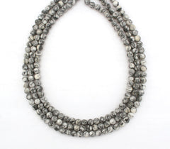 Matte Pinolith 6.5-7mm round beads (ETB01213)