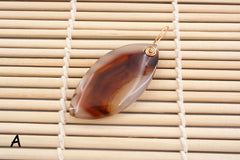 Montana Moss Agate Freeform pendant with Gold-filled wire (ETP00291)