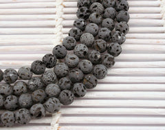 Natural Lava 8mm round beads (ETB01235)