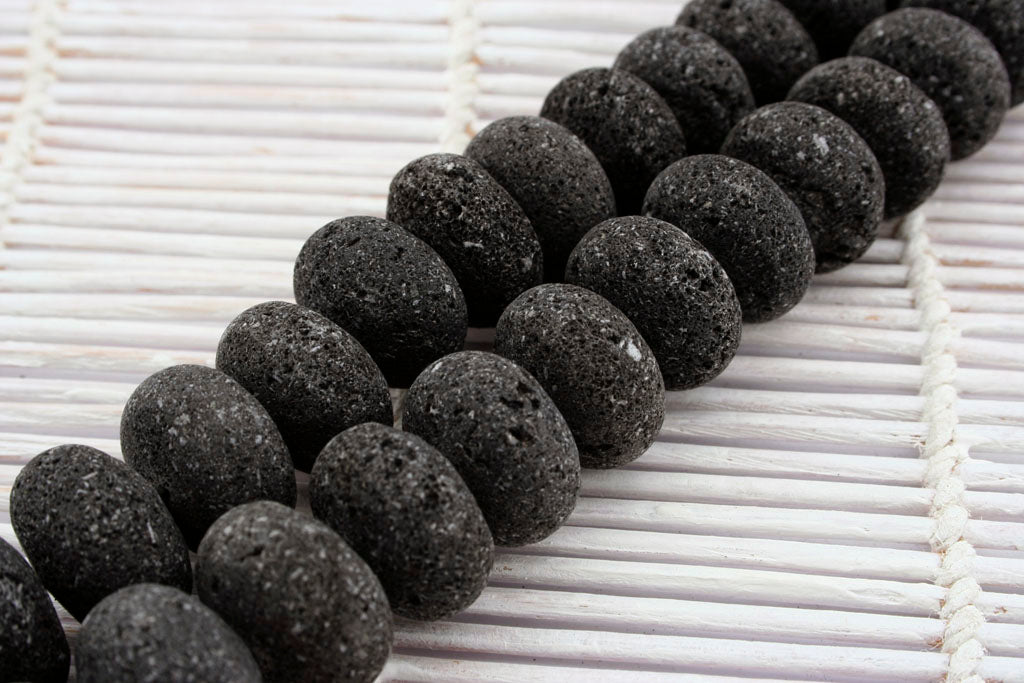 Natural Lava 22mm rondelle beads (ETB01245)