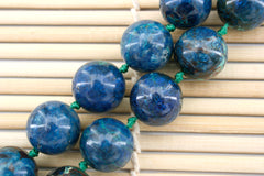 Rare and beautiful Shattuckite 15mm round beads (ETB01121)