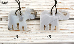 Natural Agate elephant pendant (ETP00264)