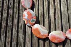 Moroccan Agate 22-29mm oval flat beads (ETB00548)