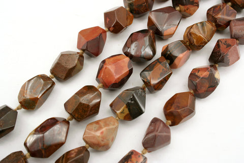 Autumn Jasper 12.5-16mm faceted beads (ETB01278)