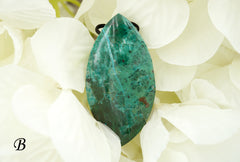 Natural Amazing blue Peruvian Chrysocolla freeform pendant  (ETP00119)