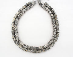 Matte pinolith 8.5-9.5mm cylinder beads (ETB01196)