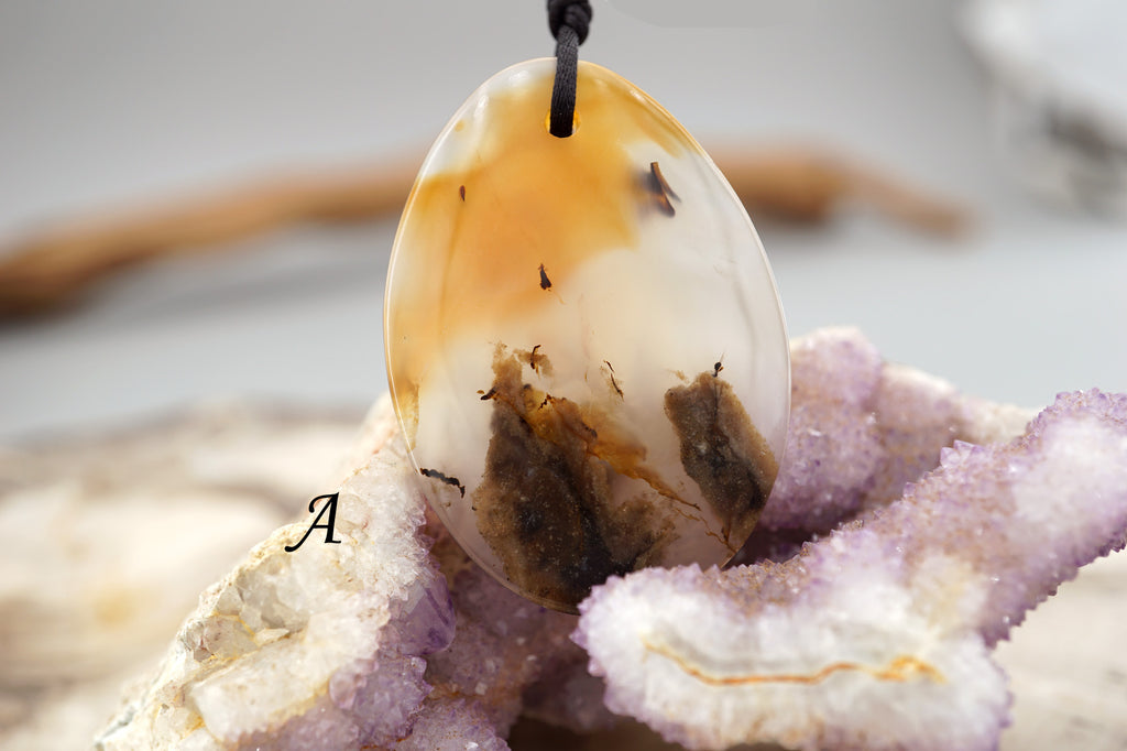 Montana Moss Agate freeform pendants (ETP00111)