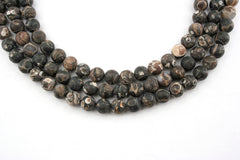 Matte Turritella Agate 7.5-8mm round beads (ETB01316)