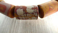 Matte Noreena Jasper large cylinder beads (ETB00003)