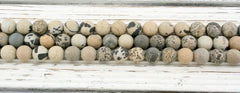 Matte Variegated Jasper 16mm round beads (ETB01154)