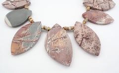 Matte Sonoran Dendrite Rhyolite freeform beads (ETB01112)