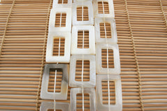 Natural Agate large 24-27mm rectangle hoop beads (ETB01291)