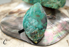 Natural Amazing blue Peruvian Chrysocolla freeform pendant  (ETP00117)