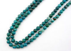 Natural Amazing blue Peruvian Chrysocolla A grade 6.5-7mm round beads  (ETB00164)