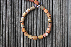 Matte Landscape/ Polychrome jasper 14-17mm cylinder beads (ETB00581)