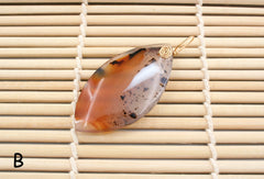 Montana Moss Agate Freeform pendant with Gold-filled wire (ETP00291)