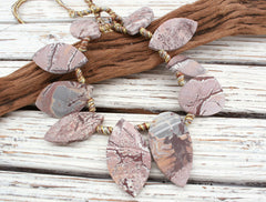 Matte Sonoran Dendrite Rhyolite freeform beads (ETB01052)