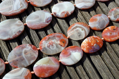 Moroccan Agate 22-29mm oval flat beads (ETB00548)