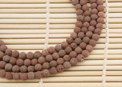 Natural Brown Lava 8mm round beads (ETB01236)