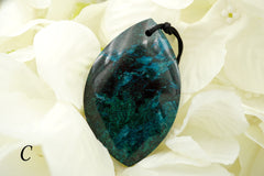 Natural Amazing blue Peruvian Chrysocolla freeform pendant  (ETP00119)