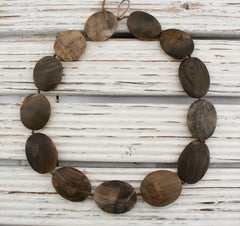Matte Wood Opalite/ Petrified Wood 19-22mm freeform beads (ETB00971)