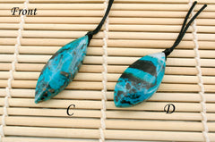 Natural Amazing blue Ray Chrysocolla freeform pendant  (ETP00301)