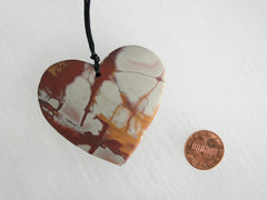 Matte Noreena Jasper Heart Shape Pendant (ETP00022)