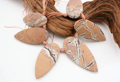 Matte Sonoran Dendrite Rhyolite freeform beads (ETB01065)