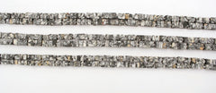 Matte pinolith 7-8mm cube beads (ETB01204)