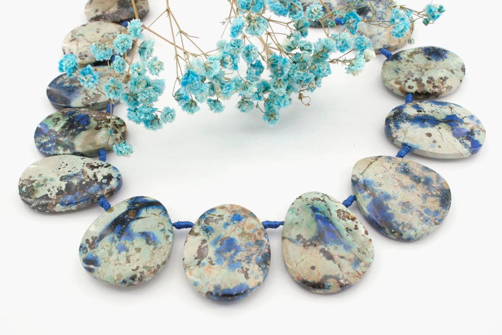Rare and Natural Azurite freeform beads (ETB01150)