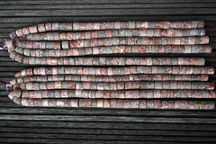 Matte Leopardskin Jasper 14-16mm cylinder beads (ETB00579)