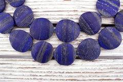 Matte Lapis Lazuli freeform beads  (amazing blue colour with gold sparkles) (ETB01263)
