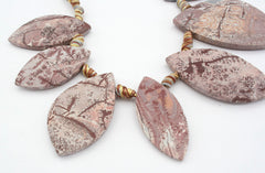 Matte Sonoran Dendrite Rhyolite freeform beads (ETB01112)