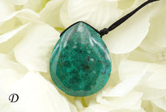 Natural Amazing blue Peruvian Chrysocolla freeform pendant  (ETP00119)