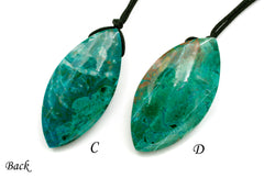 Natural Amazing blue Peruvian Chrysocolla freeform pendant (ETP00331)