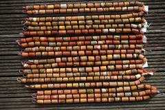 Matte Landscape/ Polychrome jasper 14-17mm cylinder beads (ETB00581)