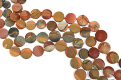 Matte Landscape/ Polychrome jasper 20-26mm round disc beads (ETB00008)